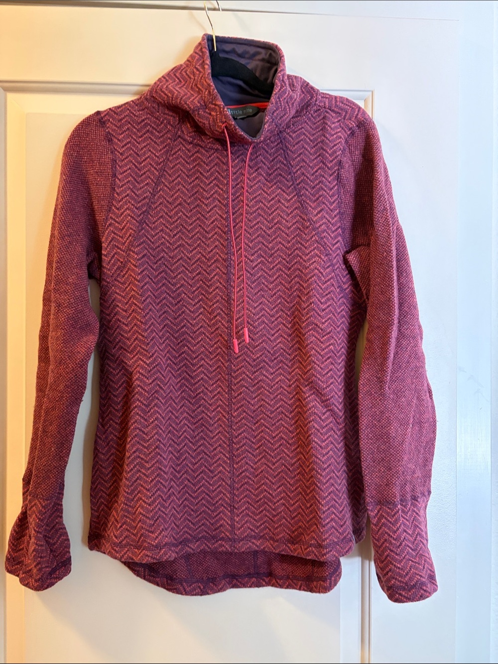NWT Title nine Wool Pink Chevron Mock Neck Pullover